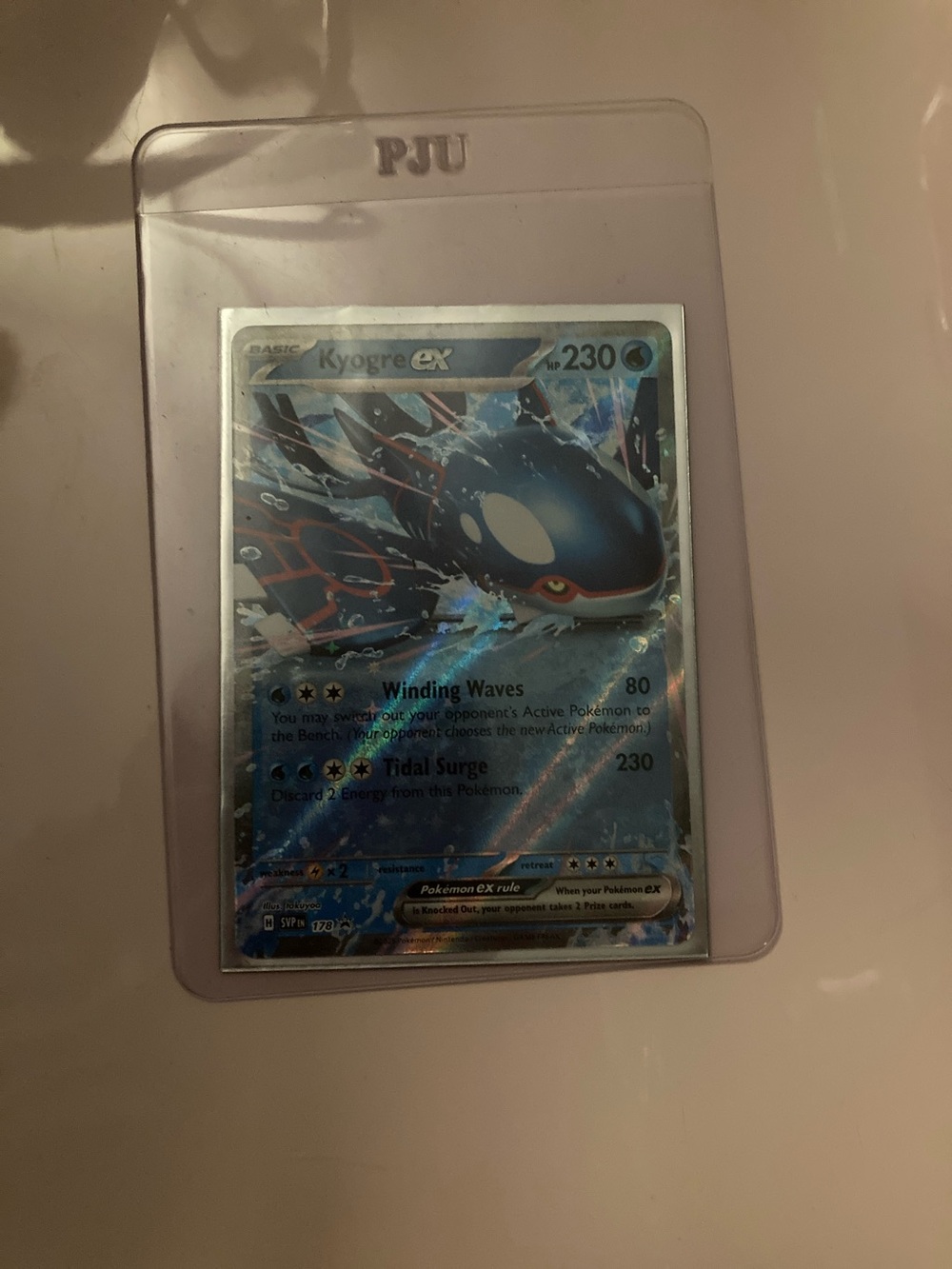 Pokemon Kyogre ex Holographic Card - Blue